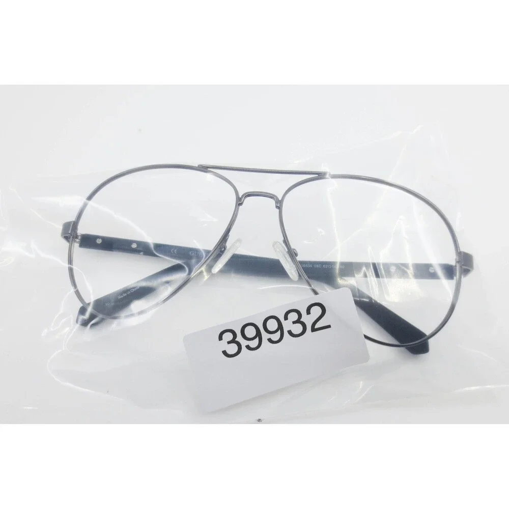 Guess GU6834 08C Gunmetal Aviator Eyeglass Frames 62-14-140 Mens Womens